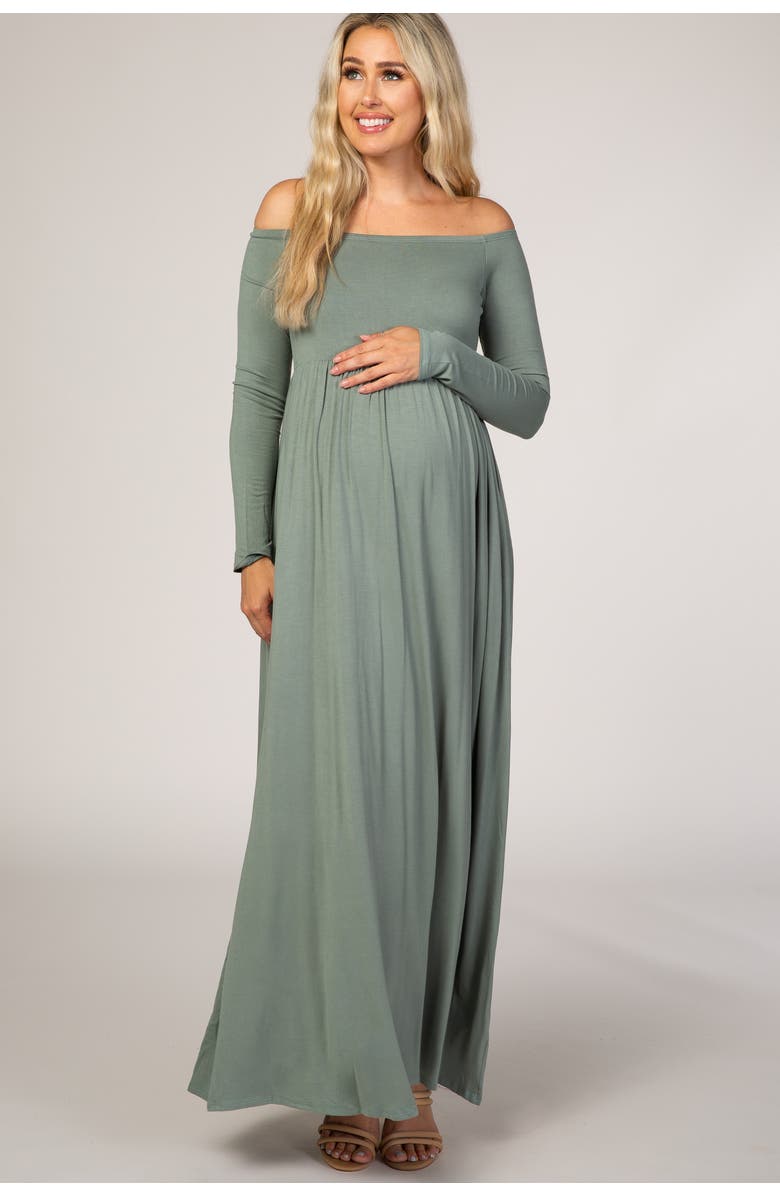 PinkBlush Off Shoulder Long Sleeve Maxi Dress, Main, color,