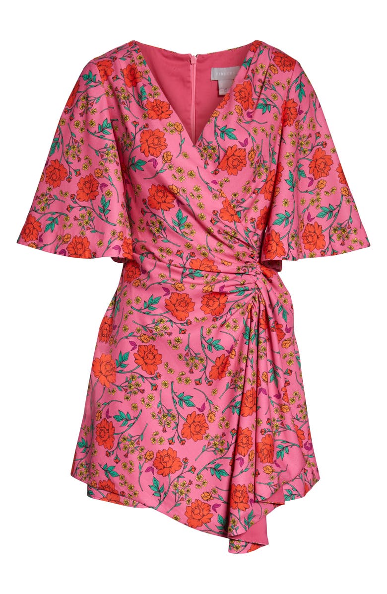 Finders Keepers Hana Floral Side Ruched Minidress, Alternate, color,