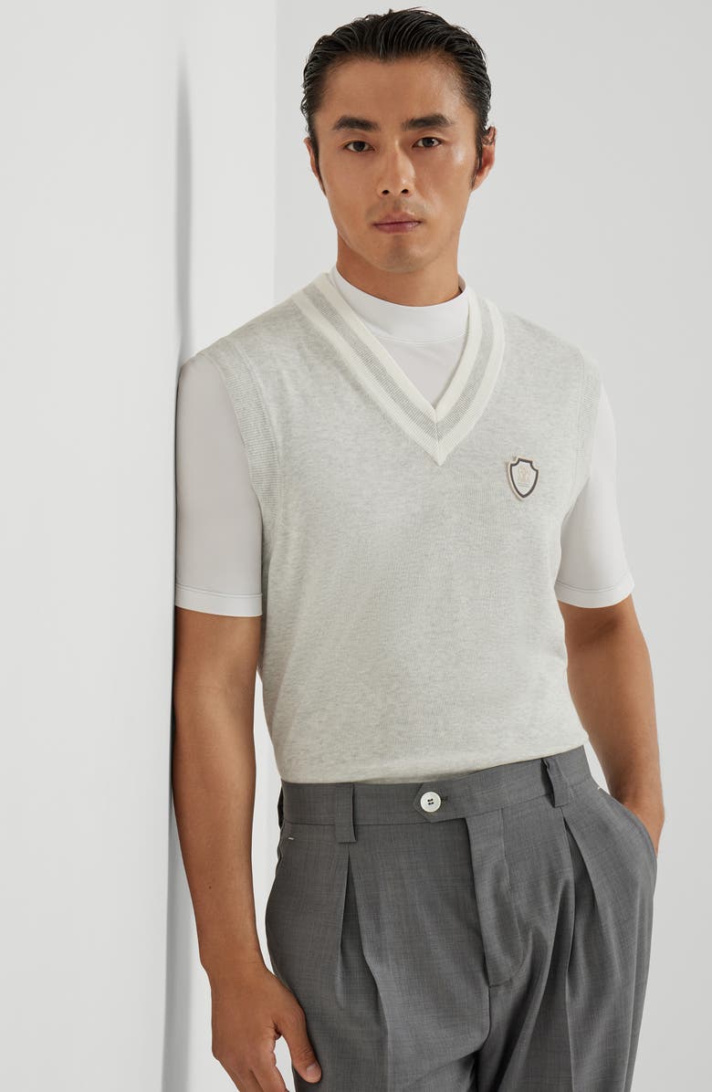 Brunello Cucinelli Cotton vest, Alternate, color, Fog