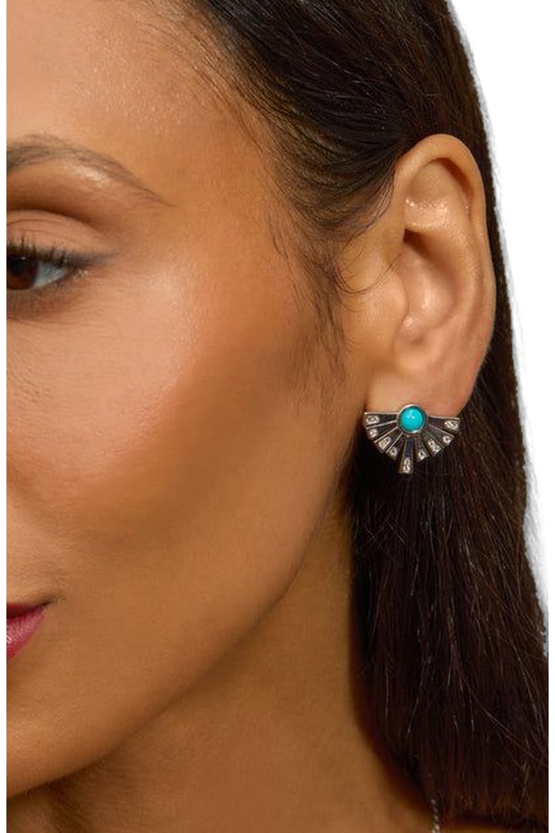 Egyptian Turquoise Studs, Alternate, color, Sterling Silver