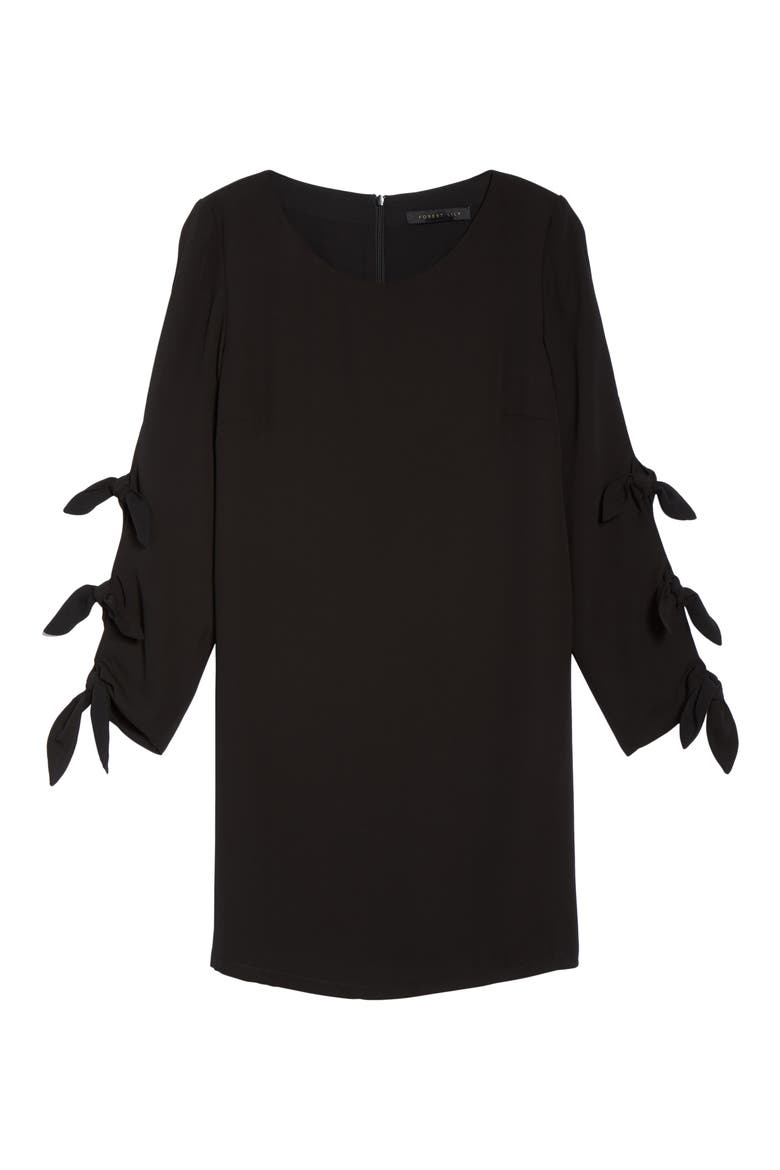 Bow Sleeve Sheath Dress, Alternate, color, BLACK