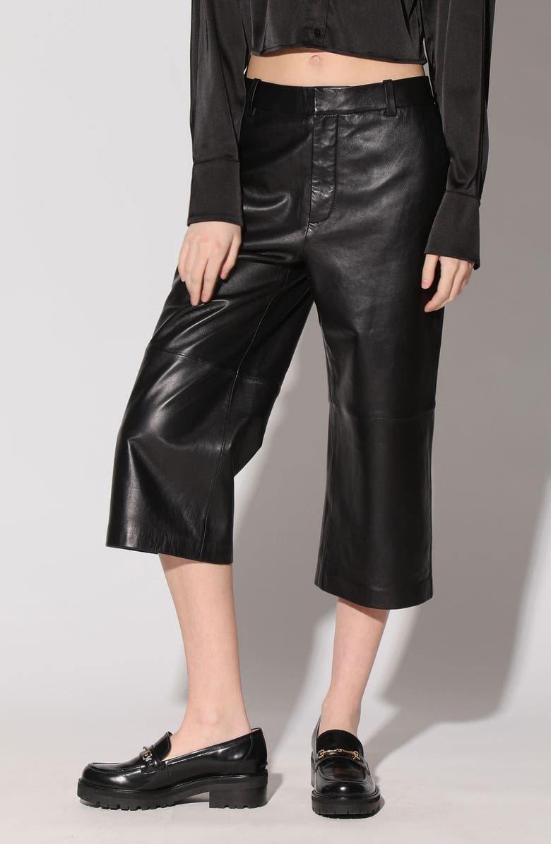 Walter Baker Cooper Crop Leather Pants, Main, color, 