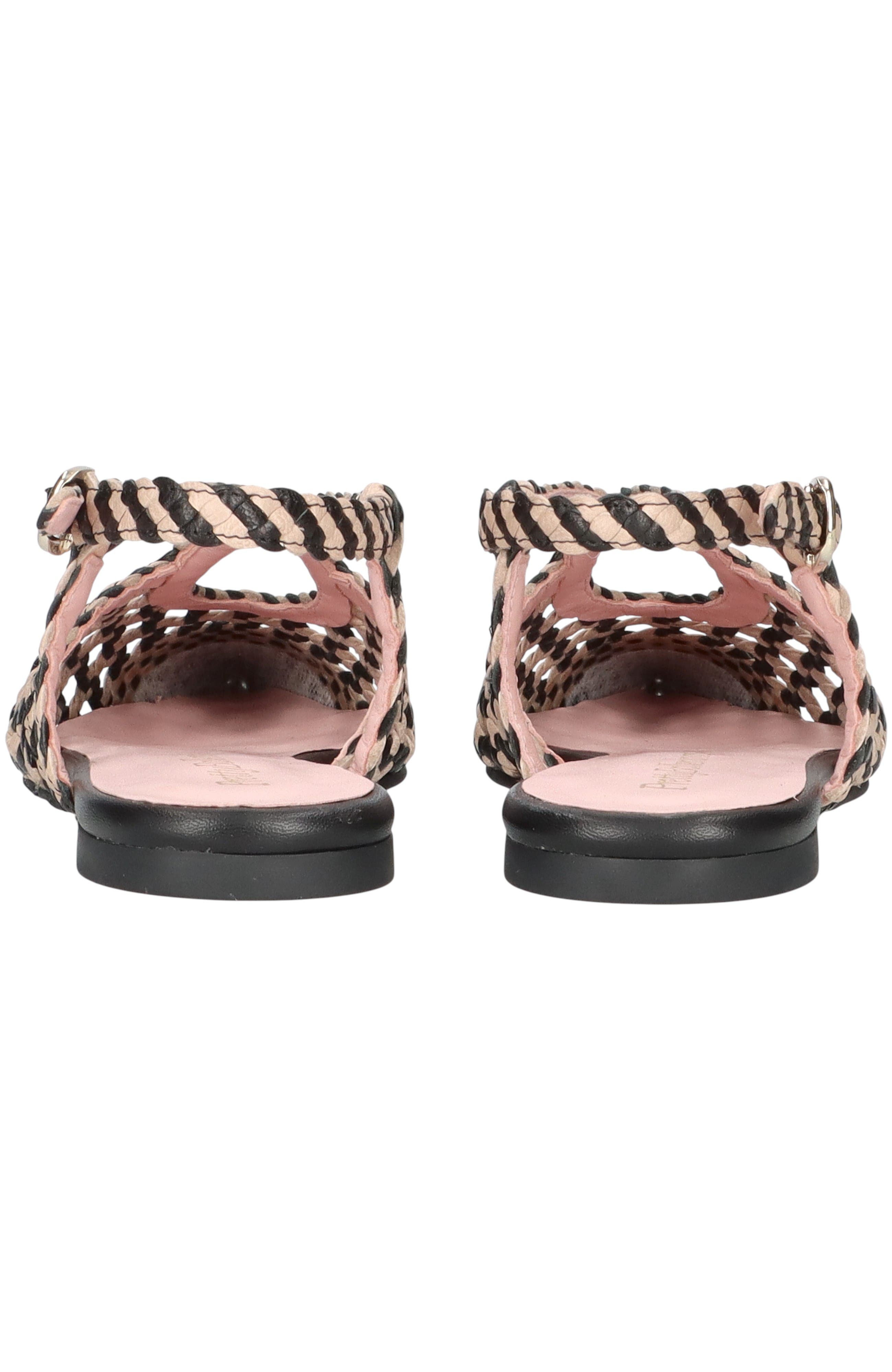 Pretty Ballerinas Pointed Toe Woven Sling Back, Alternate, color, Black