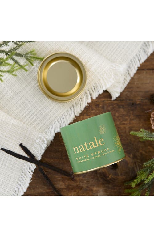 Via Mercato Natale White Spruce Candle In Green