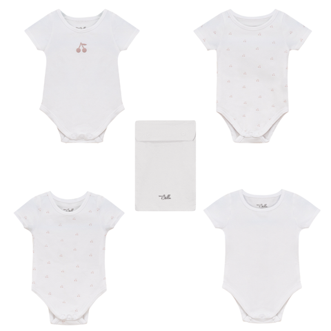 Cherry Print Short Sleeve Undershirt Set 4 Pack (Baby)