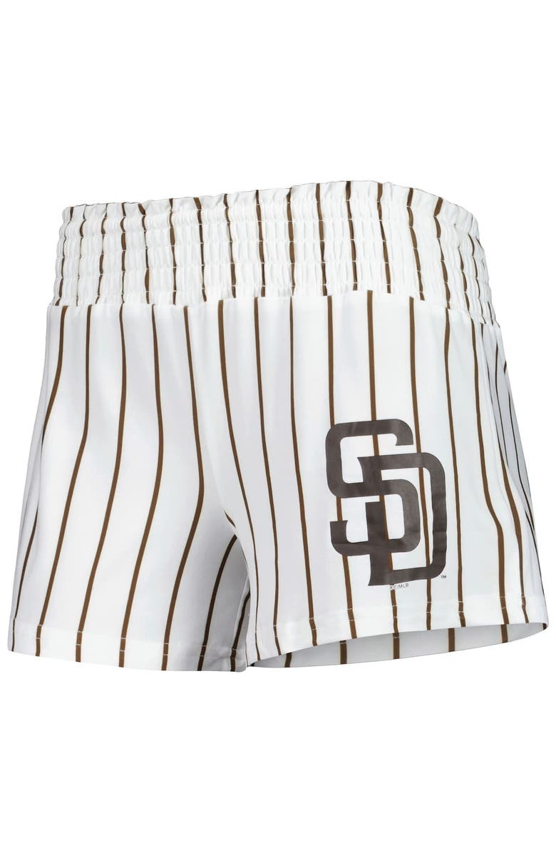 CONCEPTS SPORT Women's Concepts Sport White San Diego Padres Reel Pinstripe Sleep Shorts, Alternate, color, White