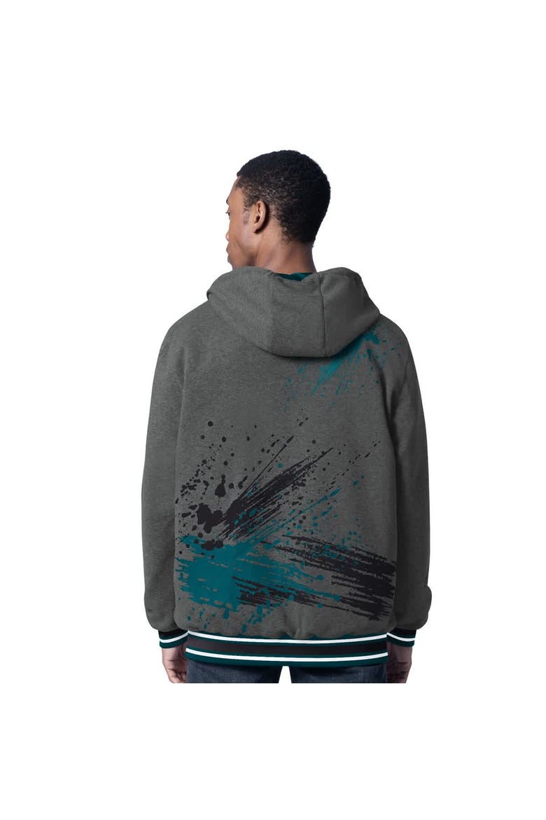 Men's G-III Sports by Carl Banks Midnight Green/Charcoal Philadelphia Eagles Dual Threat Reversable Full-Zip Hooded Jacket, Alternate, color, Green