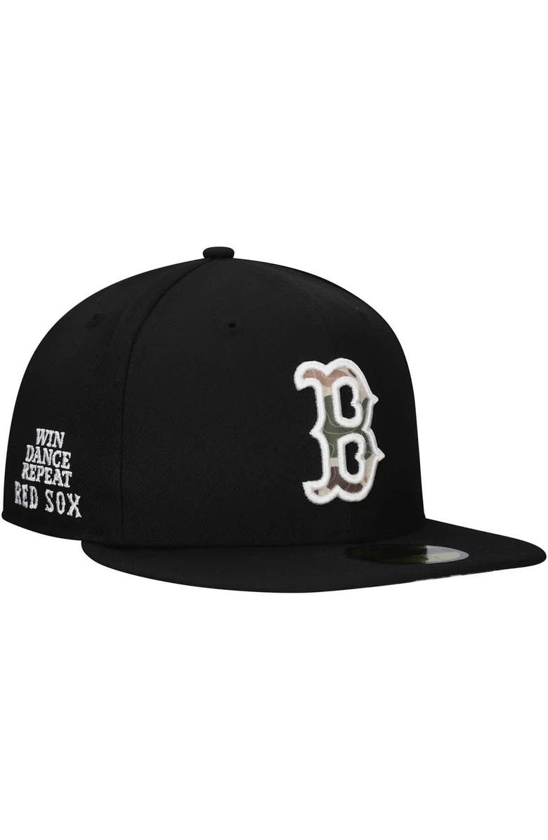 New Era Men's New Era Black Boston Red Sox Troop Chant Camo Undervisor 59FIFTY Fitted Hat, Alternate, color, Black