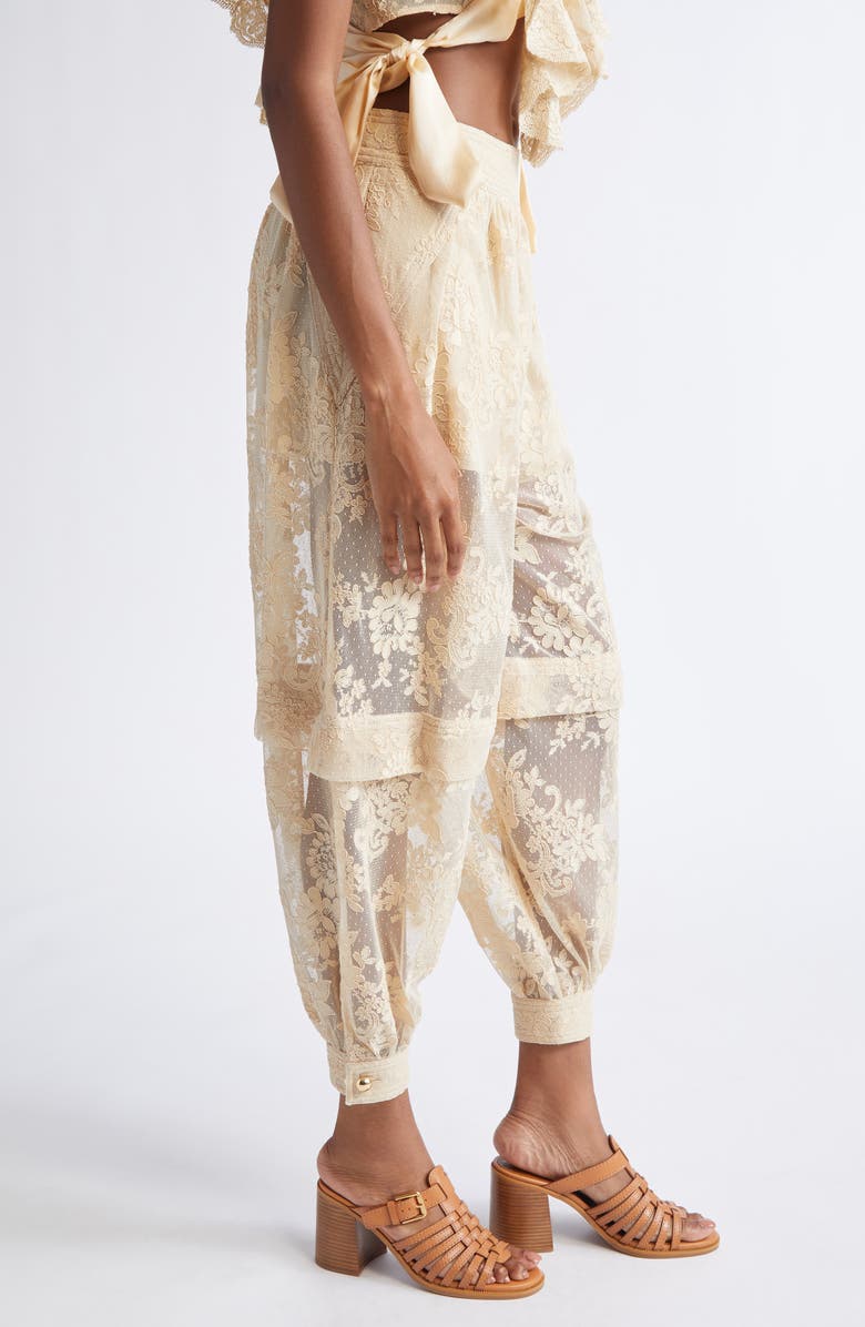 Zimmermann Hypnotic Lace Harem Pants, Alternate, color, Cream