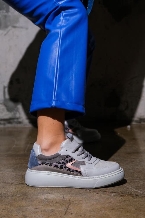 Forever & Always Shoes Ida Platform Fashion Sneakers In Light Grey