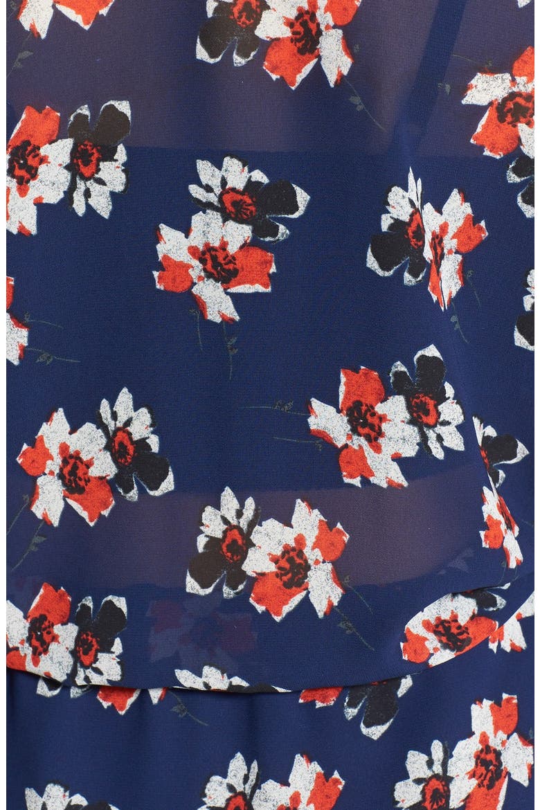 Long Sleeve Wrap Dress, Alternate, color, NAVY FLORAL