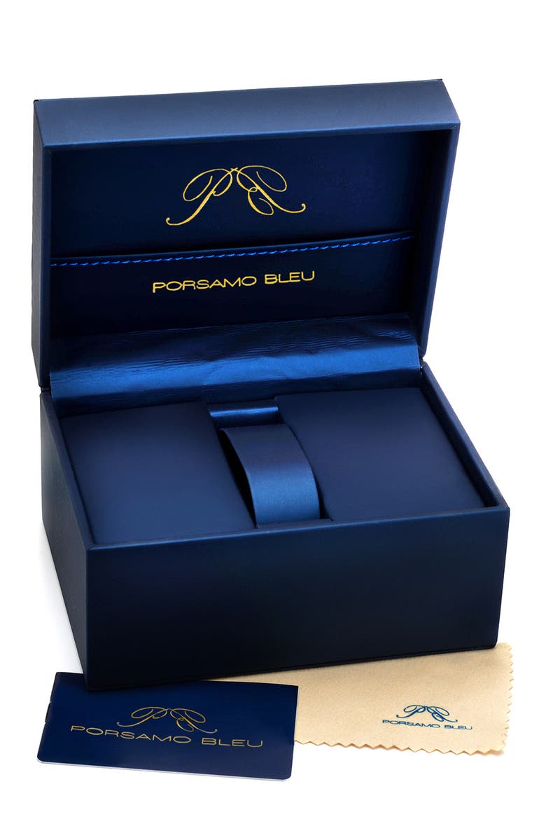 PORSAMO BLEU Simon Mesh Strap Chronograph Watch, 44mm, Alternate, color, Silver Black And Red