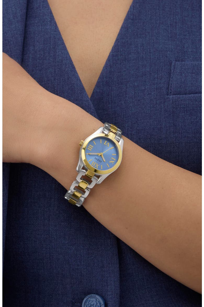 Veda Two-Tone Bracelet Watch, 28mm, Alternate, color, ICE BLUE