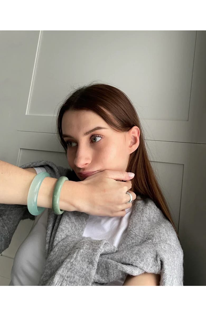 seree Tennis Opaque Green Jade Stone Bangle, Alternate, color, Light Green