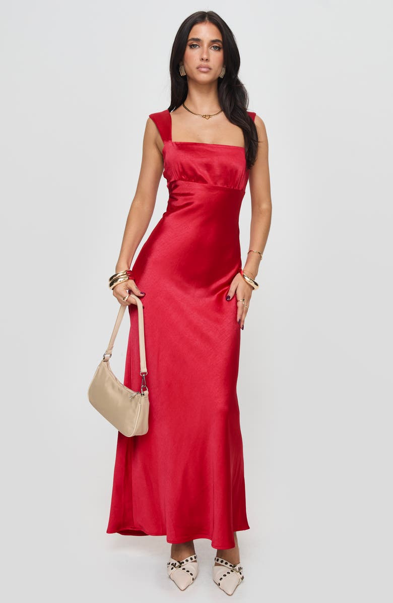 Princess Polly Radioactive Bias Cut Satin Maxi Dress, Alternate, color, 