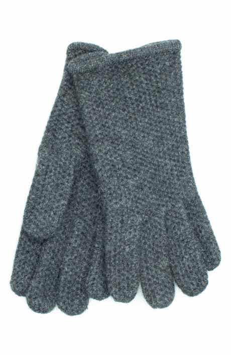 Portolano Honeycomb Knit Wool Blend Gloves