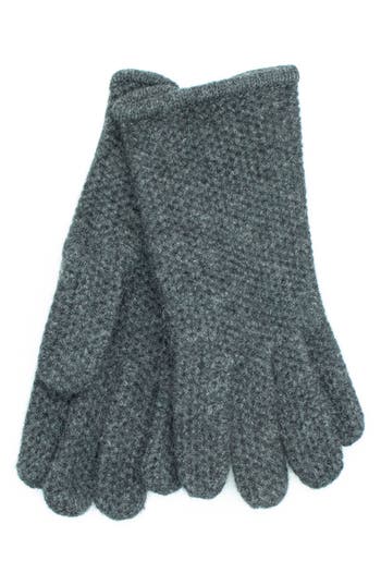 Portolano Honeycomb Knit Wool Blend Gloves In Green