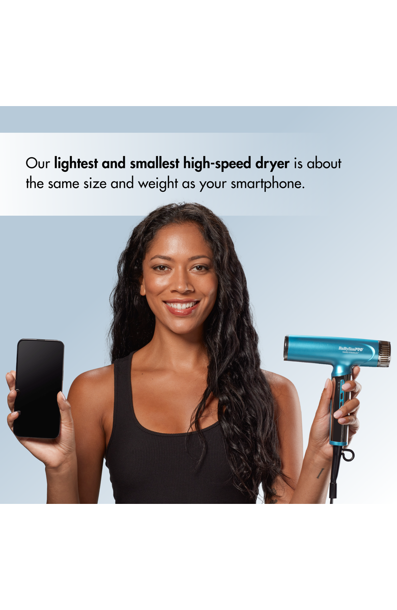BaBylissPRO Nano Titanium Nano Light Ionic Dryer, Alternate, color, Blue