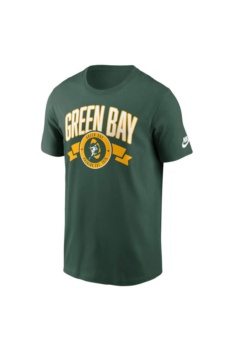 Men's Nike Green Green Bay Packers Rewind Front and Back Hit Essential T-Shirt, Alternate, color, Green