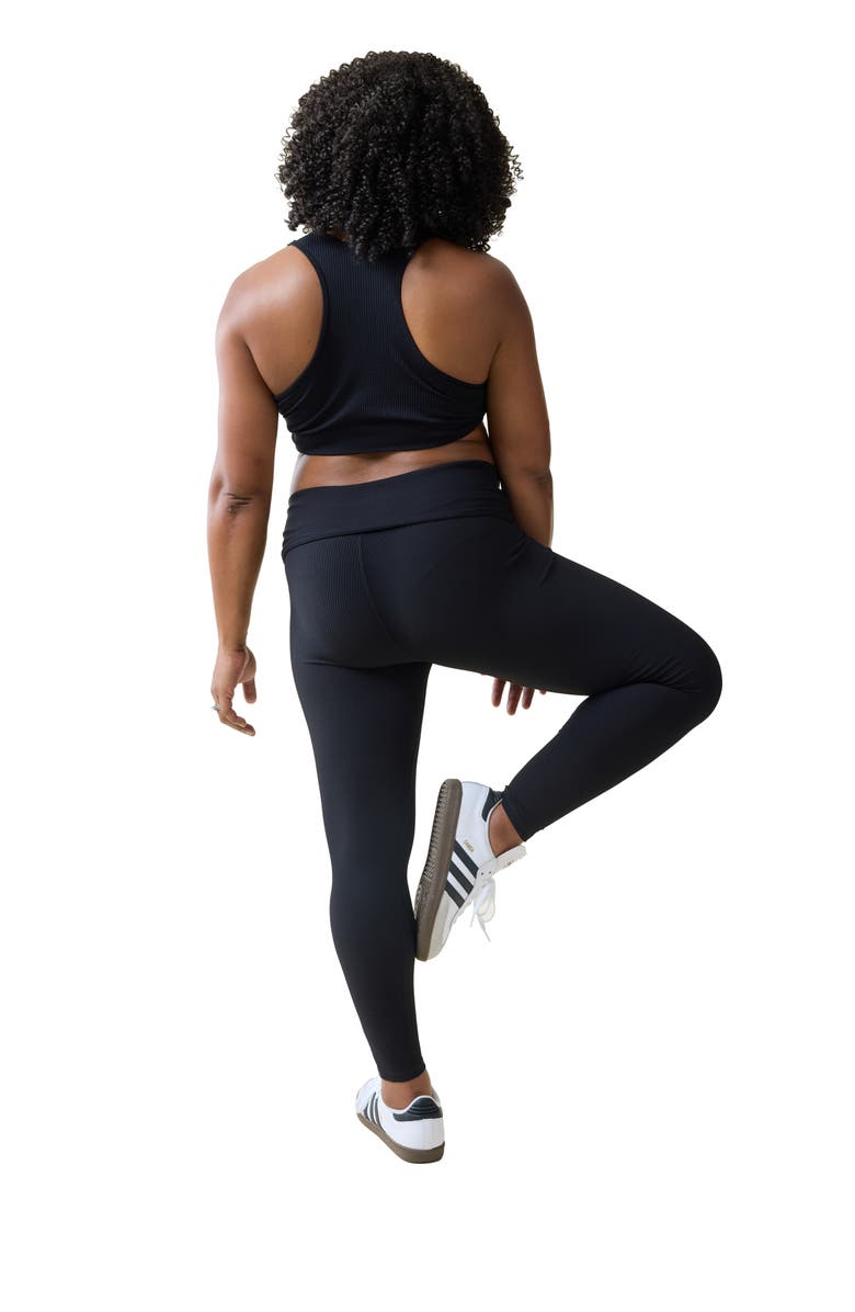 Ingrid & Isabel Maternity Ribbed Active Legging, Alternate, color, Black