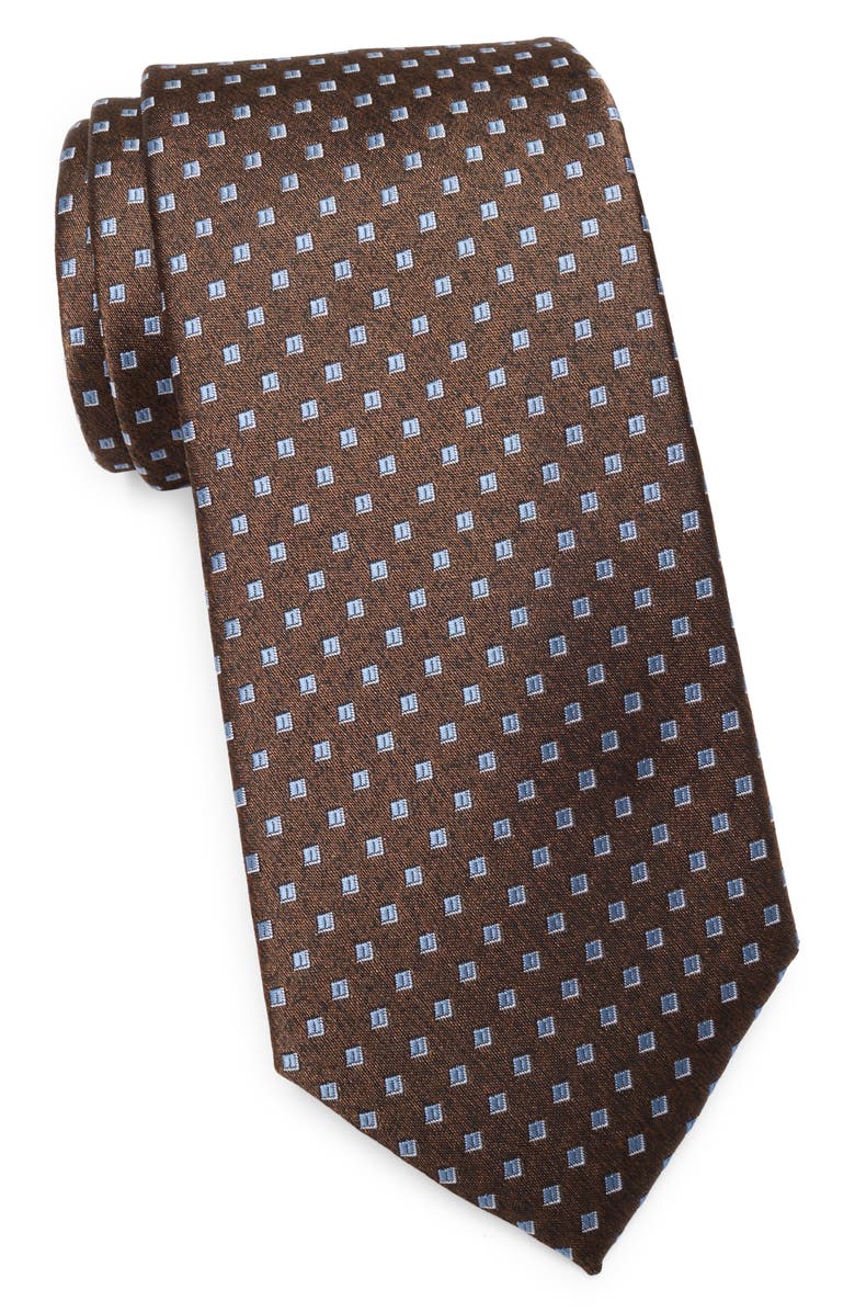 Michael Kors Wheeler Neat Square Tie, Main, color, Chocolate