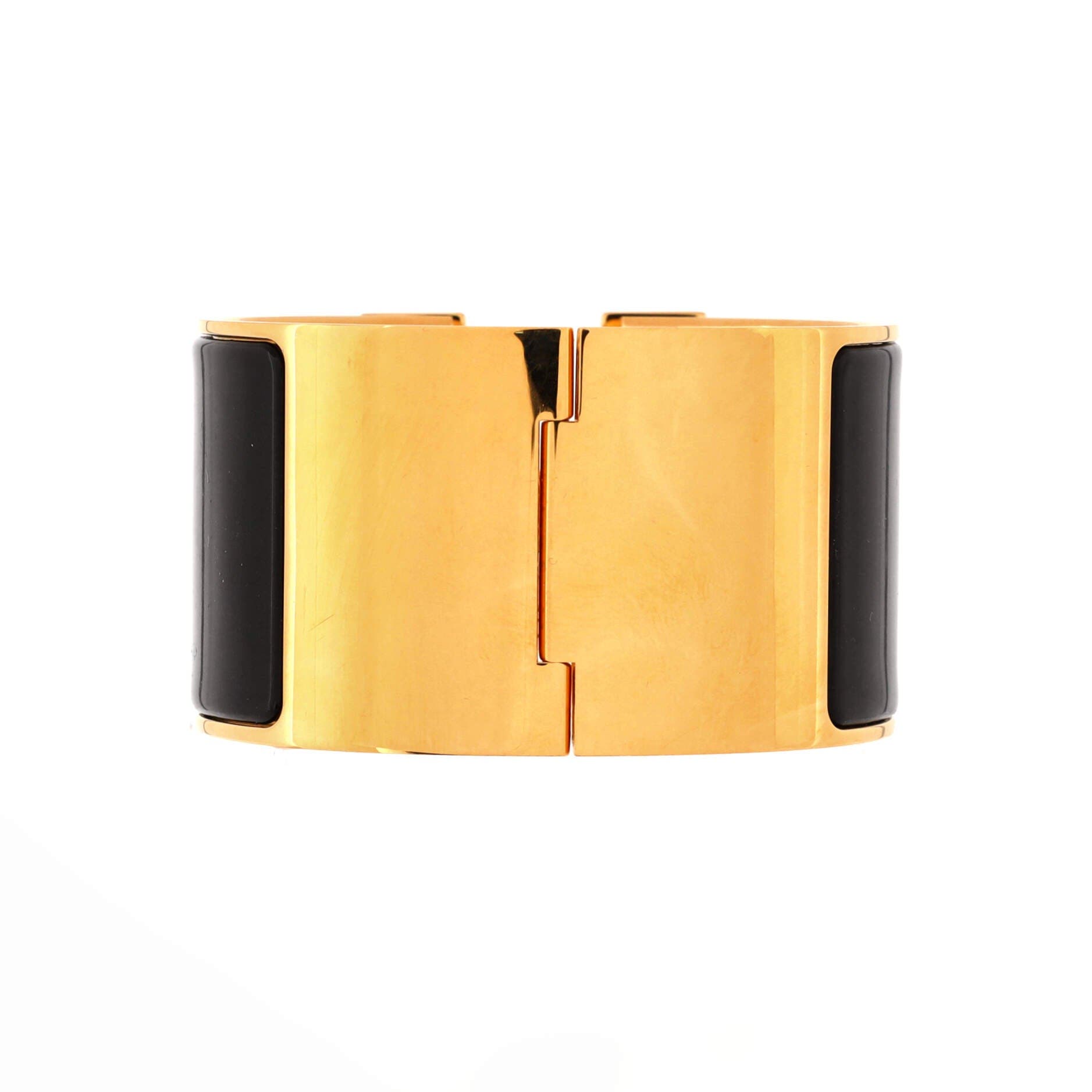 Pre-Owned Hermes Clic H Bracelet Enamel Extra Wide, Alternate, color, Black