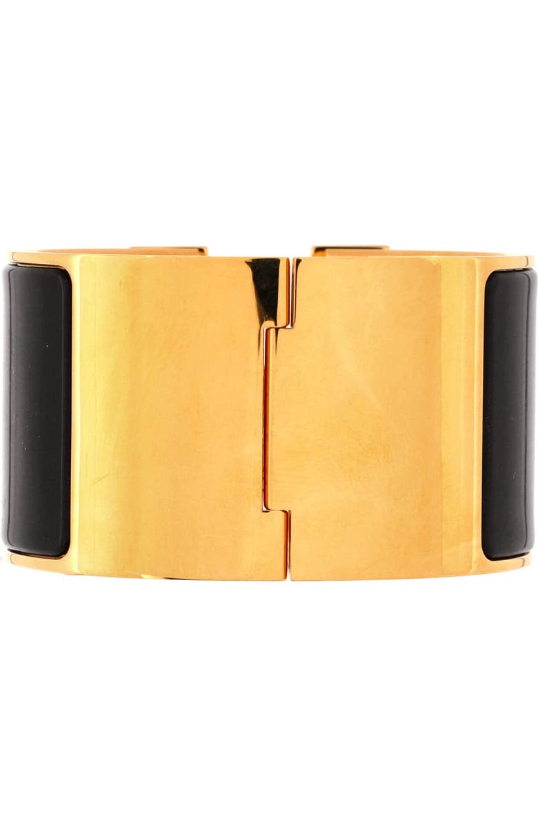 Pre-Owned Hermes Clic H Bracelet Enamel Extra Wide, Alternate, color, Black