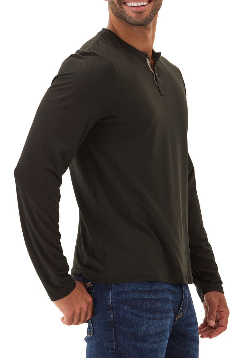 Frederick Luxe Stretch Jersey Henley, Alternate, color, BLACK