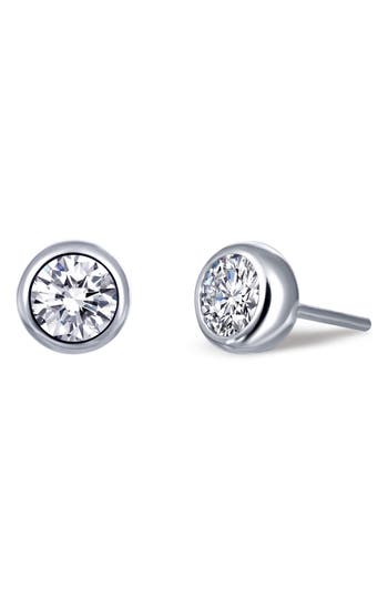 Lafonn Bezel Simulated Diamond Stud Earrings In White