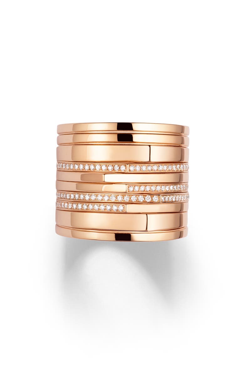 Antifer 10-Row 18K Rose Gold & Diamond Ring, Main, color, ROSE GOLD