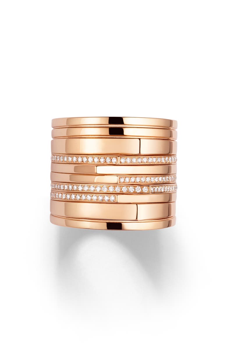 REPOSSI Antifer 10-Row 18K Rose Gold & Diamond Ring, Main, color, Rose Gold
