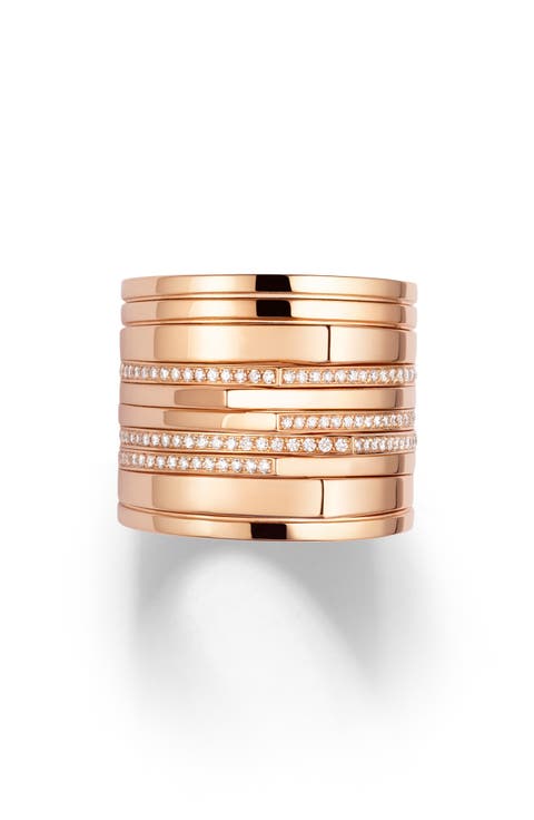 Antifer 10-Row 18K Rose Gold & Diamond Ring