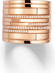 REPOSSI Antifer 10-Row 18K Rose Gold & Diamond Ring