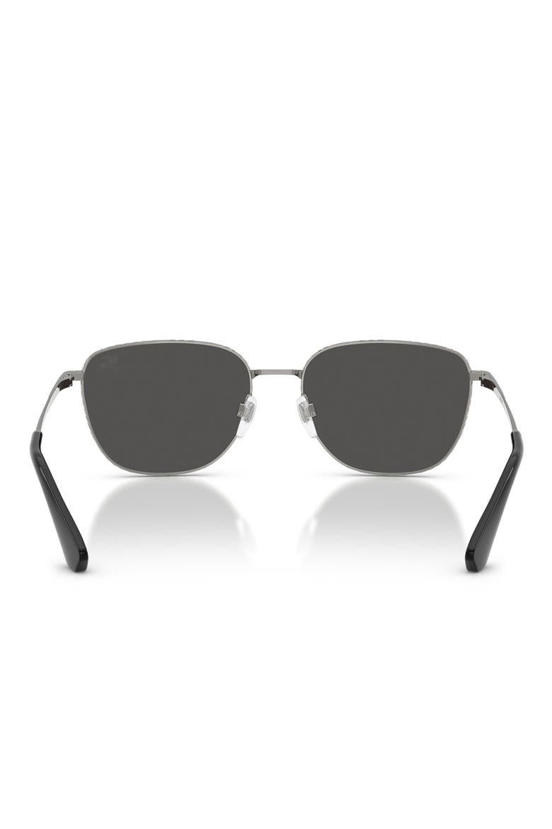 57mm Square Sunglasses, Alternate, color, GUNMETAL / DARK GREY
