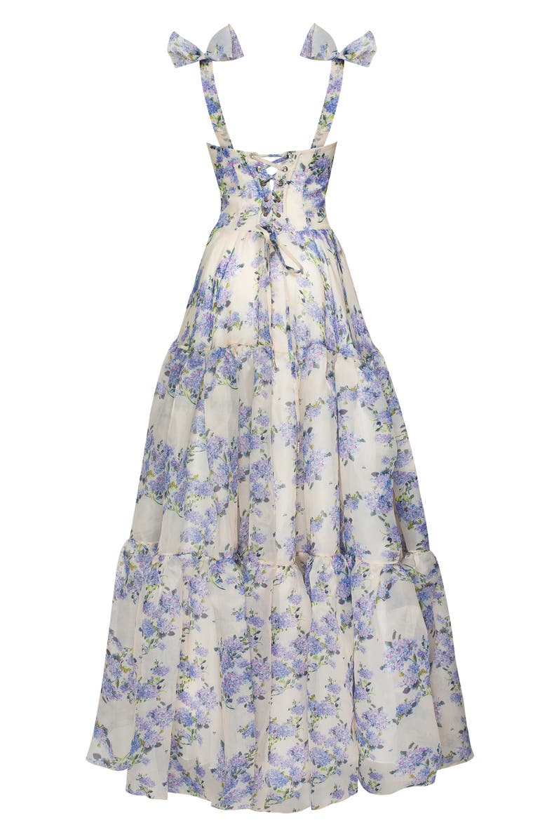 Milla Hydrangea Tender Floral Maxi Tie-Strap Dress, Alternate, color, 