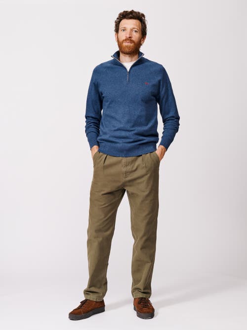 Aubin Bonby Zip Neck Sweater In Blue