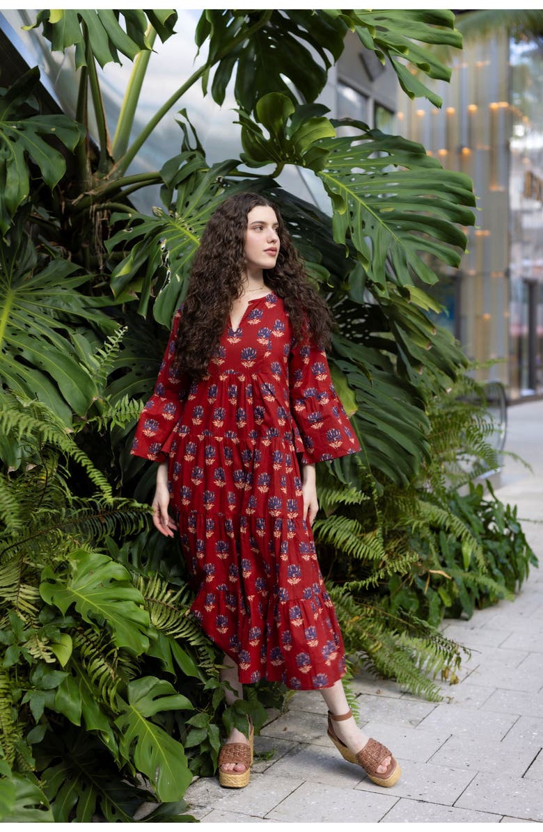 Mer St. Barth Suri Bell Sleeve Dress, Alternate, color,