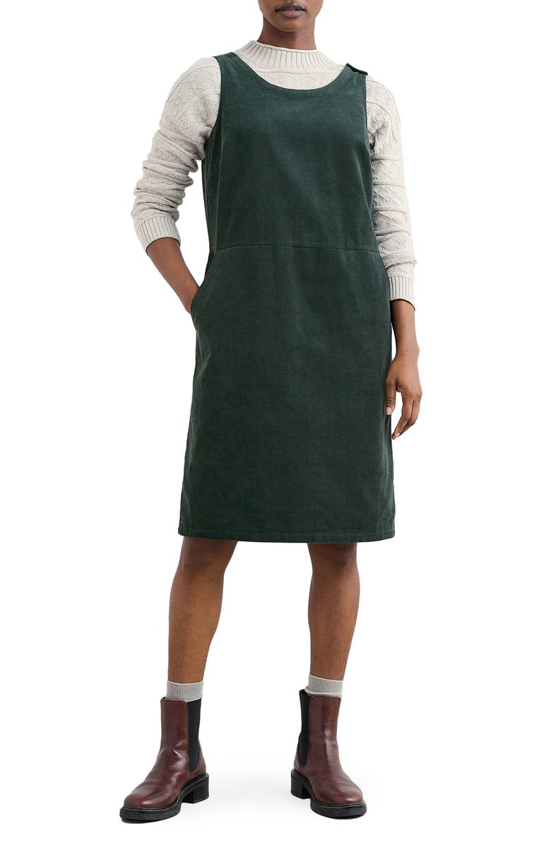 Seasalt Cornwall Salt Weave Corduroy Pinafore Dress, Main, color, Coppice