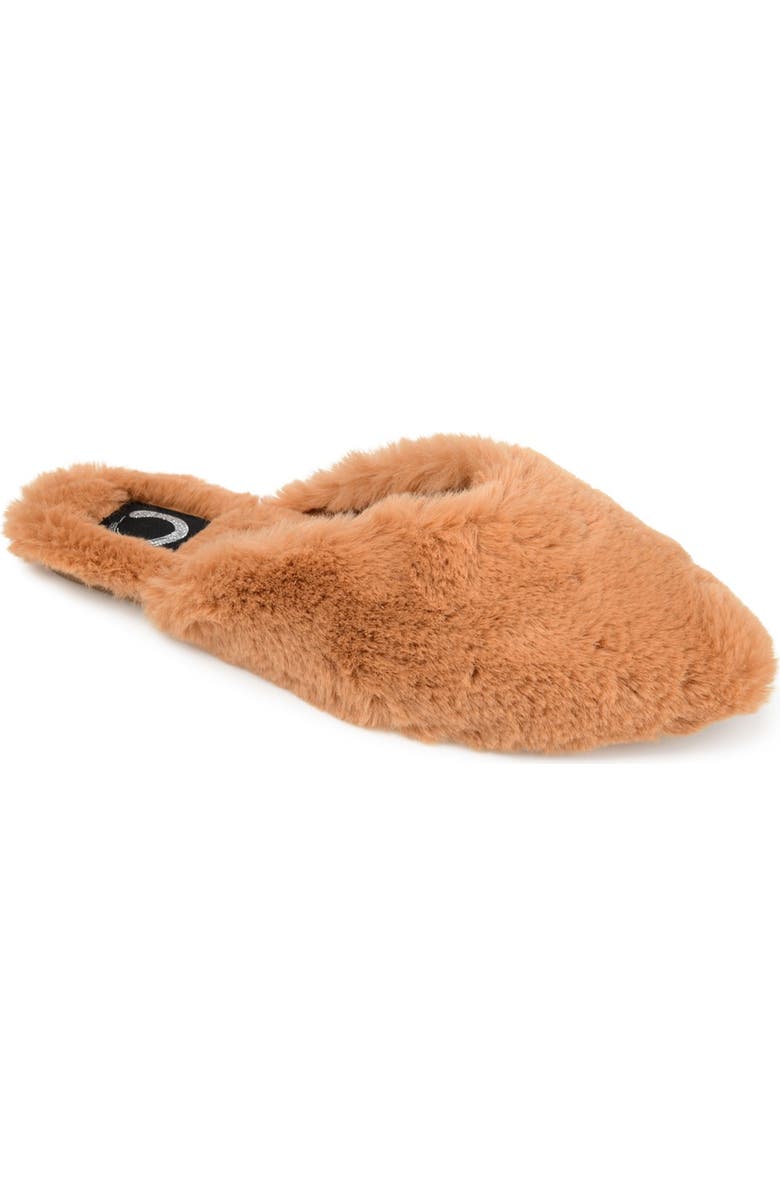 Journee Collection JOURNEE Sundown Faux Fur Slipper, Main, color, Camel
