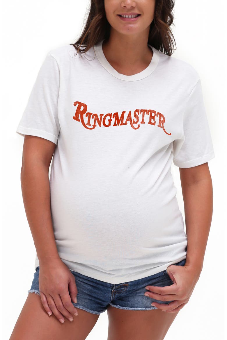 Ringmaster Maternity Graphic Tee, Main, color, IVORY