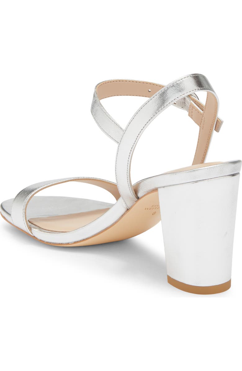Stuart Weitzman Dancer 75 Block Heel Sandal, Alternate, color, Silver