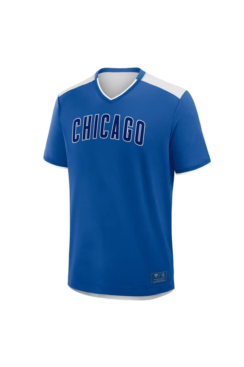 Men's Fanatics Royal Chicago Cubs Walk Off V-Neck T-Shirt, Alternate, color, Royal