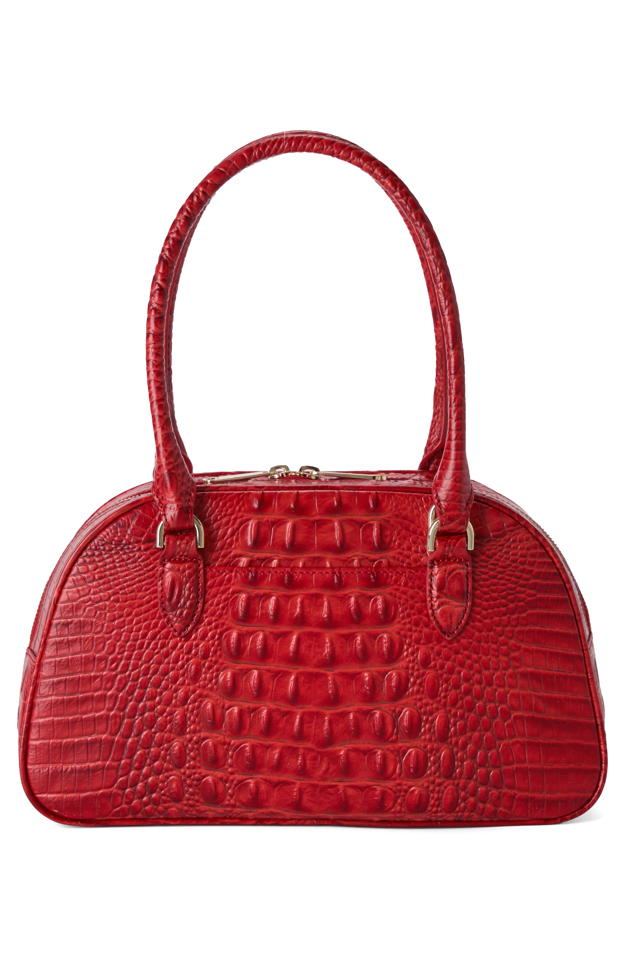 Angie Leather Barrel Bag, Alternate, color, SALSA