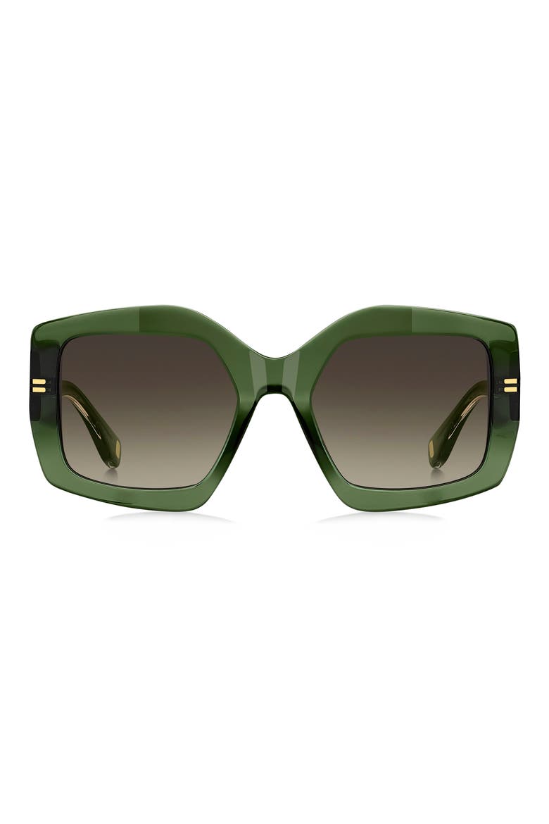 MJ 1109/S 53mm Gradient Square Sunglasses, Main, color, GREEN