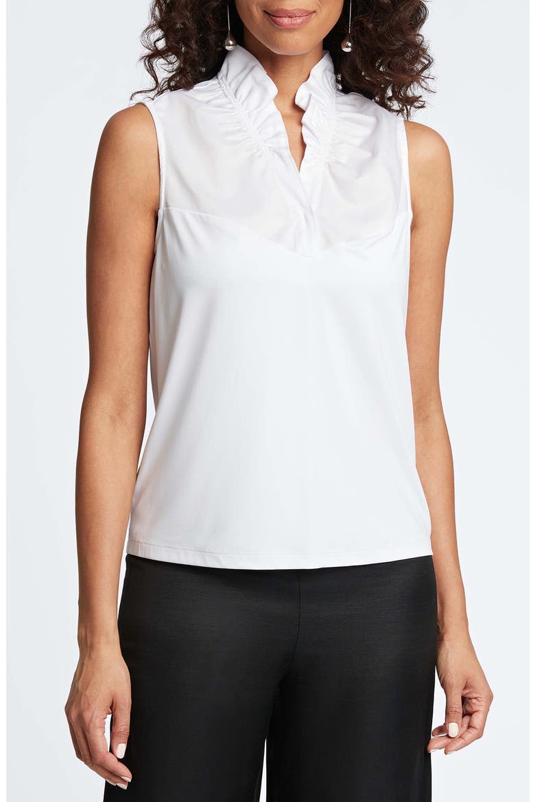 Tammy Ruffle Sleeveless Top, Main, color, WHITE