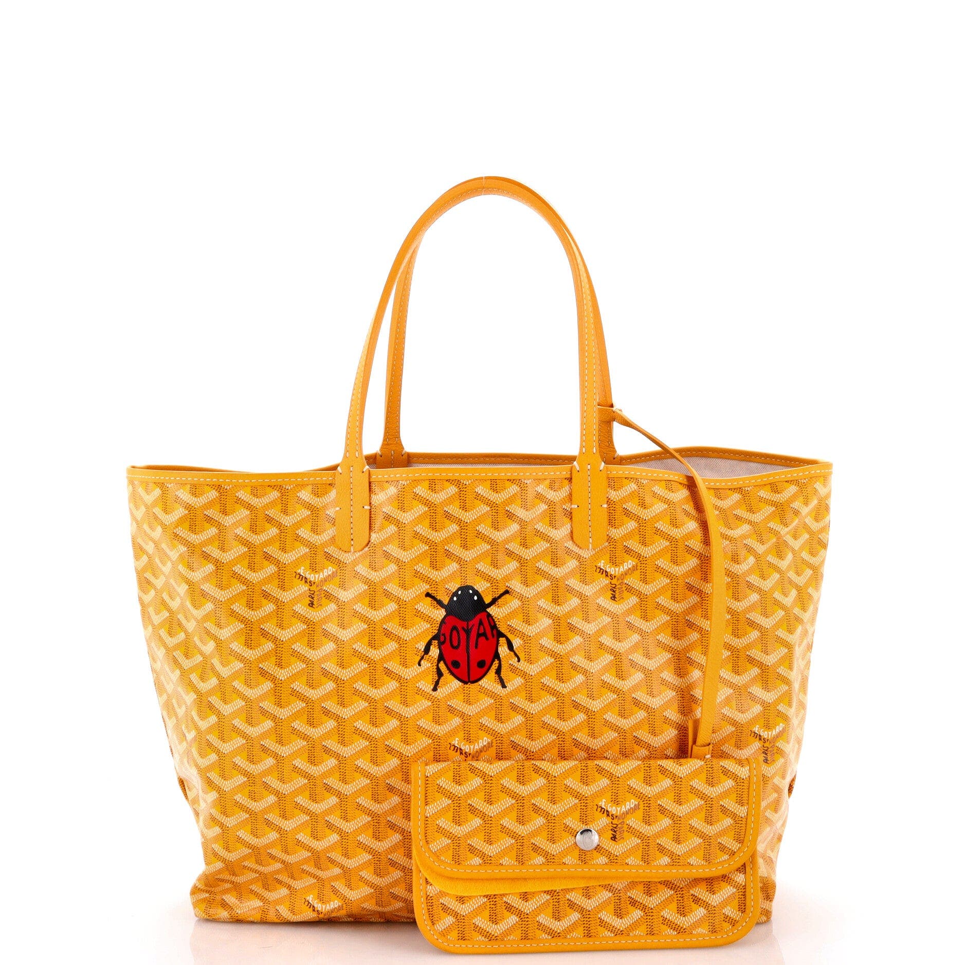 Saint Louis Tote Printed Coated Canvas PM, Alternate, color, Yellow