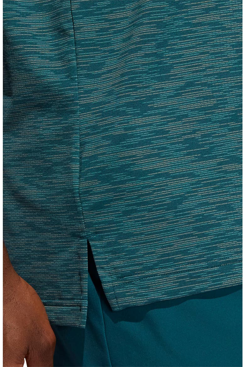 Mesh Broken Stripe Performance Polo, Alternate, color, WILD TEAL/ ACID MINT