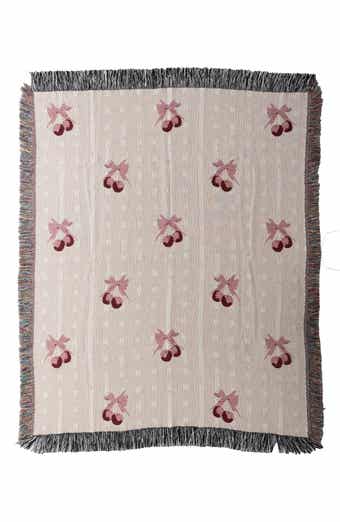 Deny Designs Emanuela Carratoni Coquette Cherry Fringe Throw Blanket