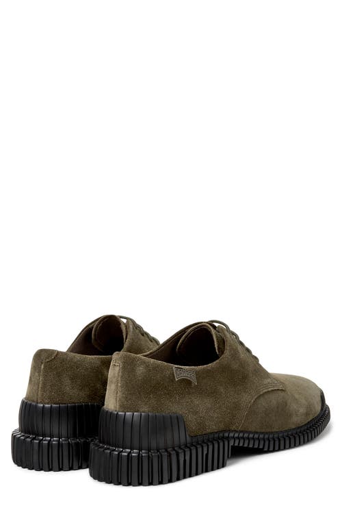 Camper Lace-up Suede Shoes In Green