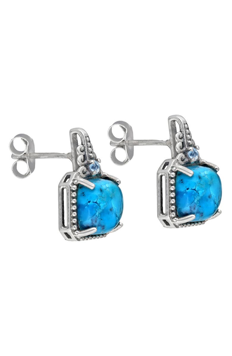 YS GEMS Mohave Turquoise & Blue Topaz Stud Earrings, Alternate, color, Blue